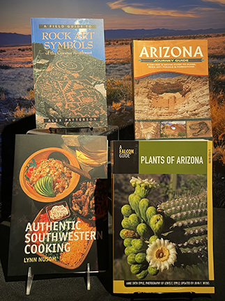 A display of books about Arizona for sale at the museum store